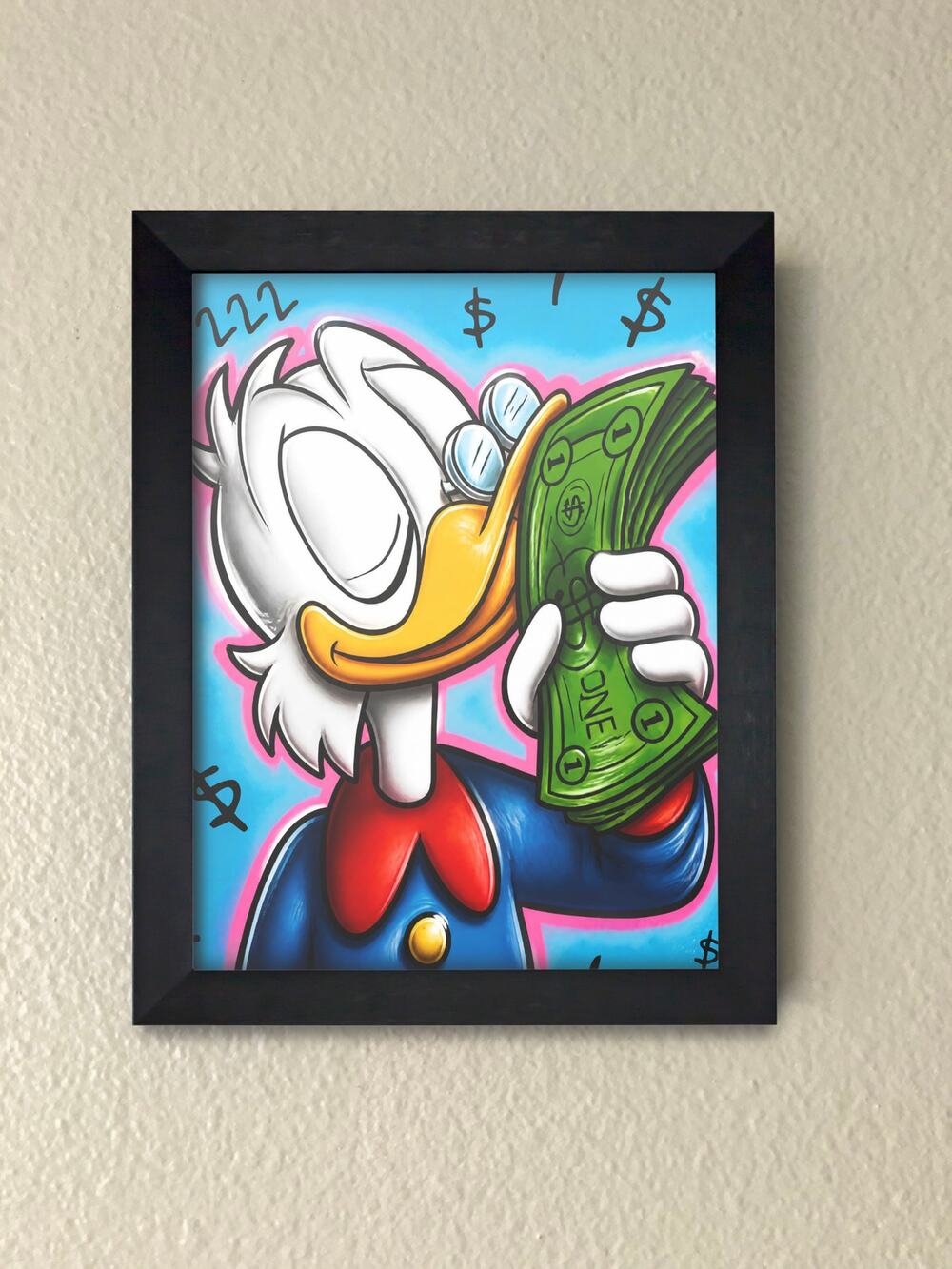 Scrooge McDuck Money Motivational Street Framed Wall Art